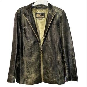 Lucien Piccard Distressed Looking Leather Jacket!
